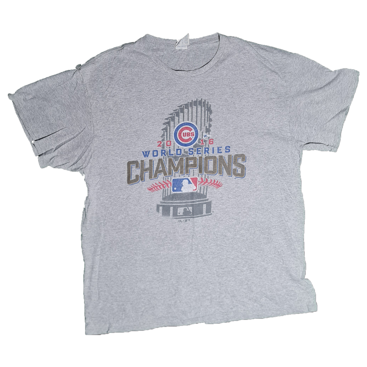 Men's Royal Chicago Cubs 2016 World Series Champions Win Flag T-Shirt