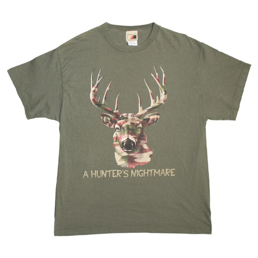 Grey camo deer tshirt length Tee