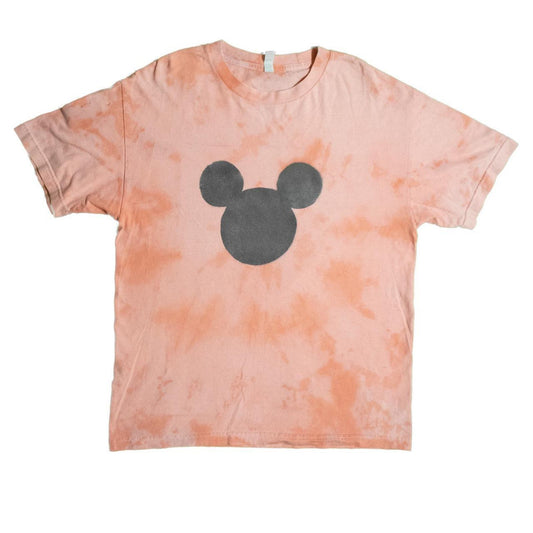 Salmon tie dye micky mouse disney Tee